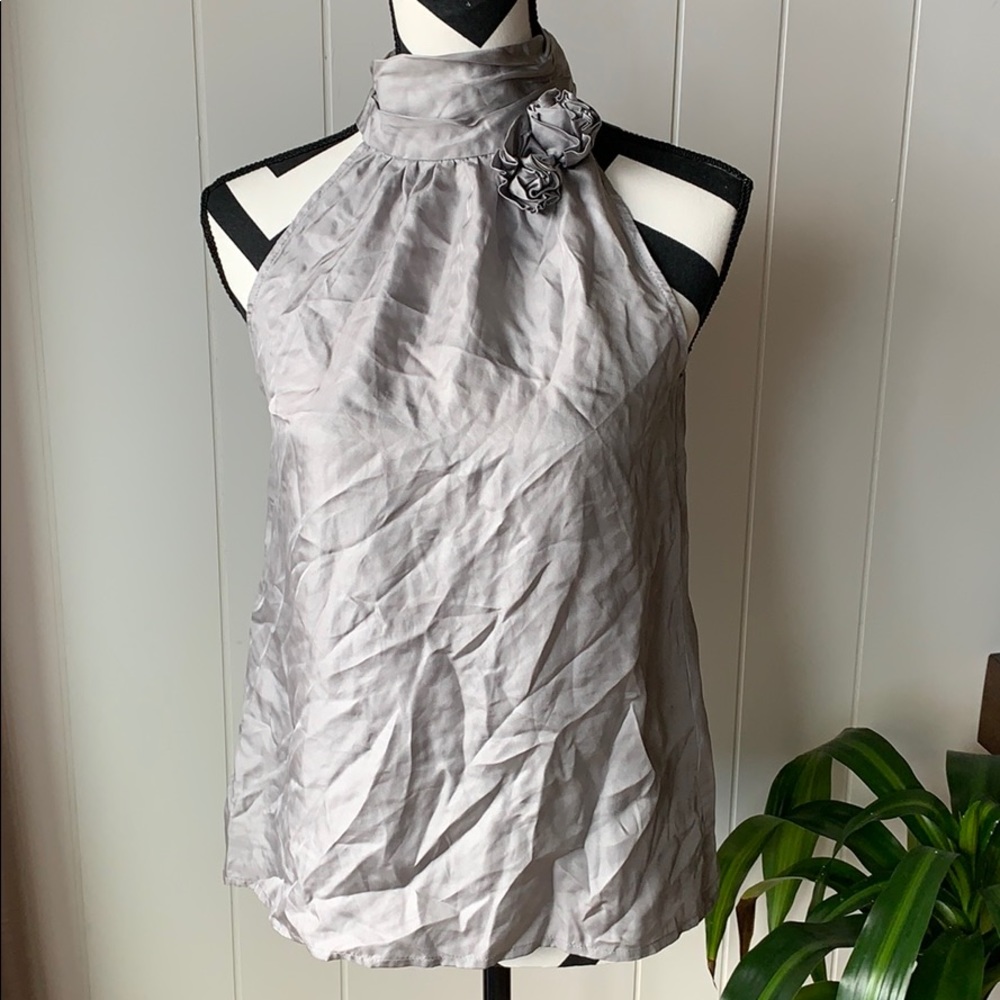 Elegant silk top with open shoulders